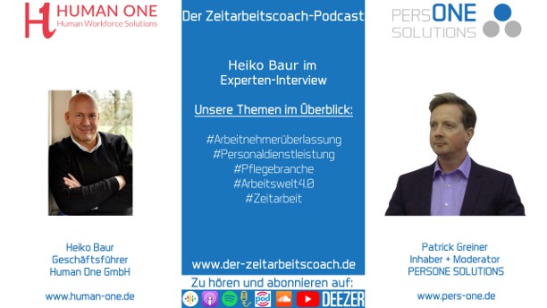 Baur, Heiko_HumanOne_Podcast YT 2Grafik-Interview_Zeitarbeitscoach-Podcast