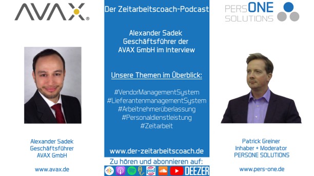 Sadek, Alexander_AVAX_Podcast YT Grafik2-Interview_Zeitarbeitscoach-Podcast